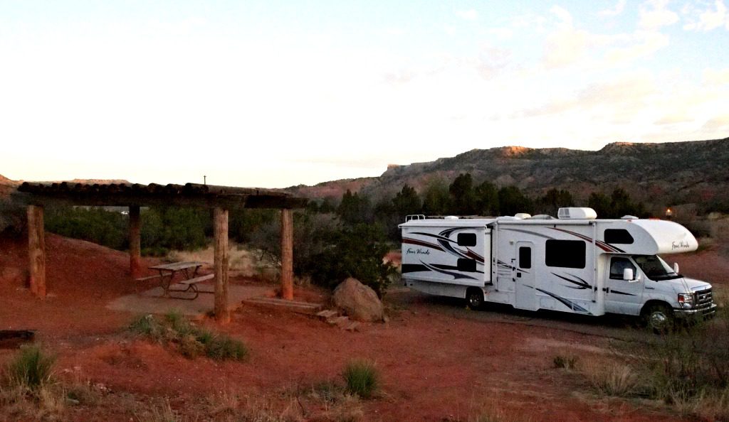 RV at Palo Duro State Park Campground. Photo by Jody Halsted, Halsted Enterprises, Inc.